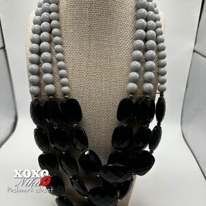 3 strand Statement Necklace and Earrings Set